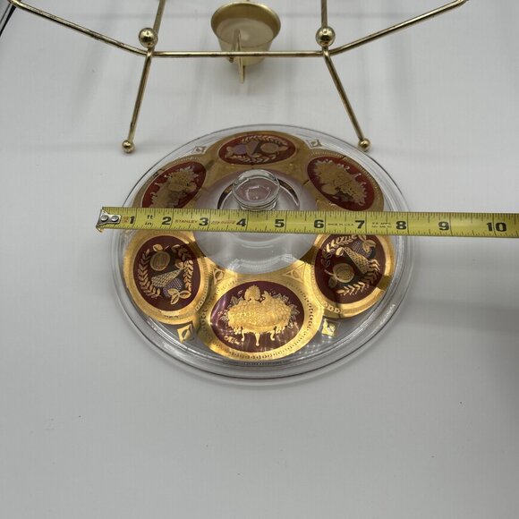 Vtg MCM Gold Cera Etruscan Casserole Lid & Rack *Needs dish*‎ - Picture 4 of 10